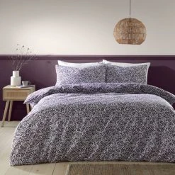 Dunelm Chartwell Aubergine Duvet Cover And Pillowcase Set -pillowcase shop 30801197 alt01