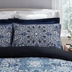 Dorma Kaleidoscope Navy Cotton Sateen Duvet Cover And Pillowcase Set -pillowcase shop 30802325 alt02