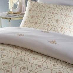 Furn Furn. Bee Deco Champagne Duvet Cover And Pillowcase Set -pillowcase shop 30803609 alt02