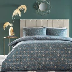 Furn Furn. Bee Deco French Blue Duvet Cover And Pillowcase Set