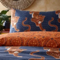Furn Furn. Tibetan Tiger Blue Duvet Cover And Pillowcase Set 10 Furn Furn. Tibetan Tiger Blue Duvet Cover And Pillowcase Set -pillowcase shop 30803627 alt03