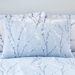 Dunelm Belle Blue Standard Pillowcase Pair