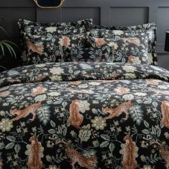 Dunelm Paradise Cheetah Green Duvet Cover And Pillowcase Set -pillowcase shop 30807720 alt04