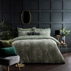 Dunelm Paradise Spot Green Duvet Cover And Pillowcase Set