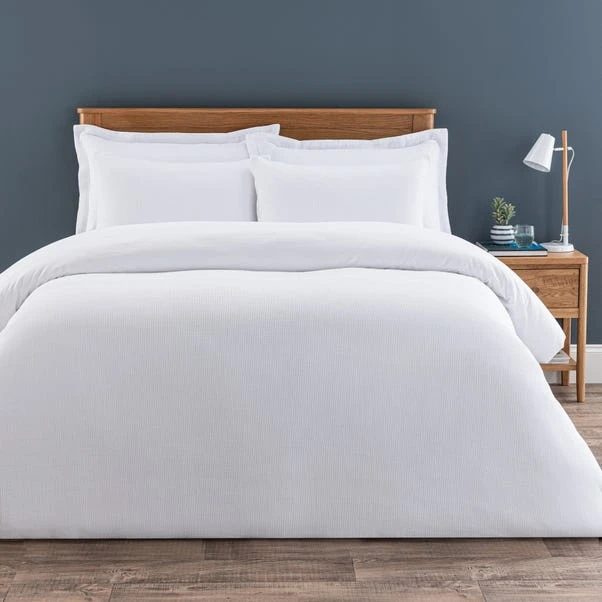 Dunelm Alston Waffle White Duvet Cover And Pillowcase Set 6 Dunelm Alston Waffle White Duvet Cover And Pillowcase Set - Image 4