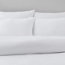 Dunelm Alford Textured White Duvet Cover And Pillowcase Set -pillowcase shop 30807740 alt03