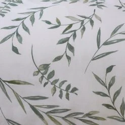 Dunelm Lara Leaf Anti-Allergy 100% Cotton Green Duvet Cover And Pillowcase Set -pillowcase shop 30807840 alt02