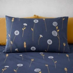 Dunelm Scandi Floral Navy Duvet Cover And Pillowcase Set -pillowcase shop 30810468 alt02