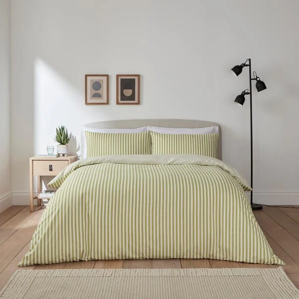 Dunelm Payton Stripe Green Duvet Cover And Pillowcase Set 3 Dunelm Payton Stripe Green Duvet Cover And Pillowcase Set