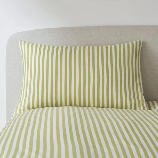 Dunelm Payton Stripe Green Duvet Cover And Pillowcase Set 5 Dunelm Payton Stripe Green Duvet Cover And Pillowcase Set - Image 3