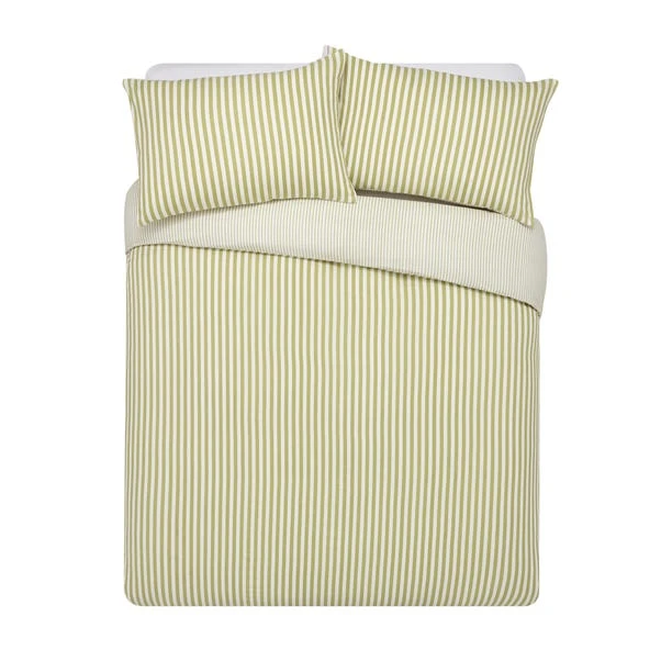 Dunelm Payton Stripe Green Duvet Cover And Pillowcase Set 8 Dunelm Payton Stripe Green Duvet Cover And Pillowcase Set - Image 6