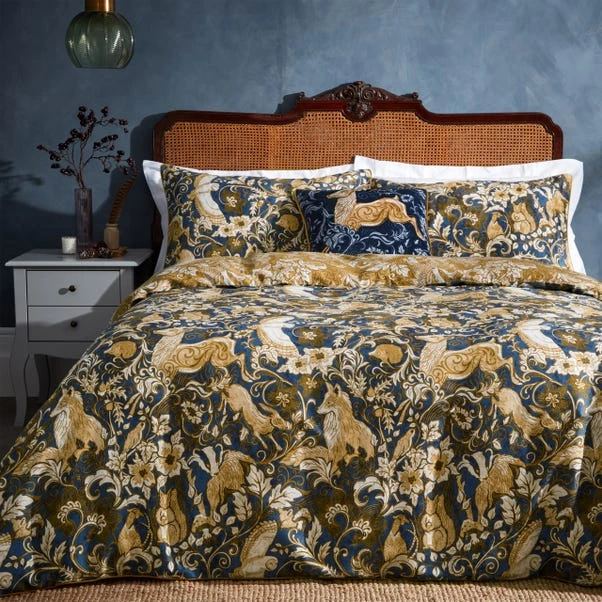 Paoletti Harewood Blue 100% Cotton Duvet Cover & Pillowcase Set 3 Paoletti Harewood Blue 100% Cotton Duvet Cover & Pillowcase Set