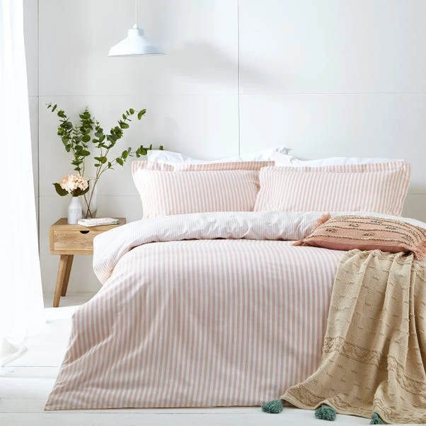 The Linen Yard Hebden Blush 100% Cotton Duvet Cover & Pillowcase Set 3 The Linen Yard Hebden Blush 100% Cotton Duvet Cover & Pillowcase Set