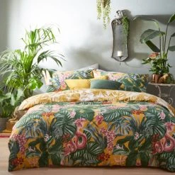 Furn. Medinilla Mustard Duvet Cover & Pillowcase Set