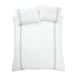 Bianca Fine Linens Embroid Leaf 100% Cotton Duvet Cover & Pillowcase Set -pillowcase shop 30828927 alt04