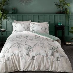 Bianca Fine Linens Painted Stork 100% Cotton Duvet Cover & Pillowcase Set -pillowcase shop 30829093 alt01