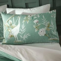 Bianca Fine Linens Painted Stork 100% Cotton Duvet Cover & Pillowcase Set -pillowcase shop 30829093 alt02